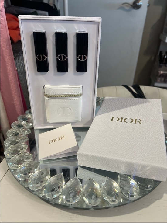 Dior Accessories - Dior White Case with Zipper and Charms- 3 Mini Lipsticks